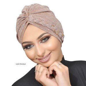 Turban Braided glitter fabric turban , sparkling turban , women turban